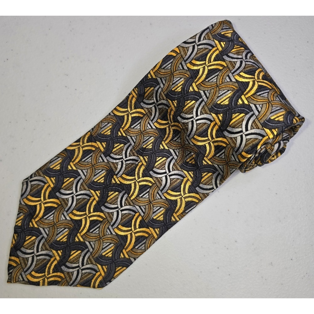 J GARCIA Men's Orange Black Gray Geometric‎ Tie 3.5W X 56L -1010